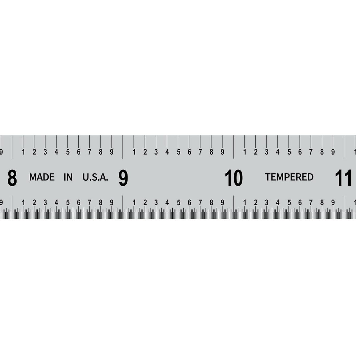 PEC Tools 12"/300mm Steel Rule, Slim & Flexible, Made in USA