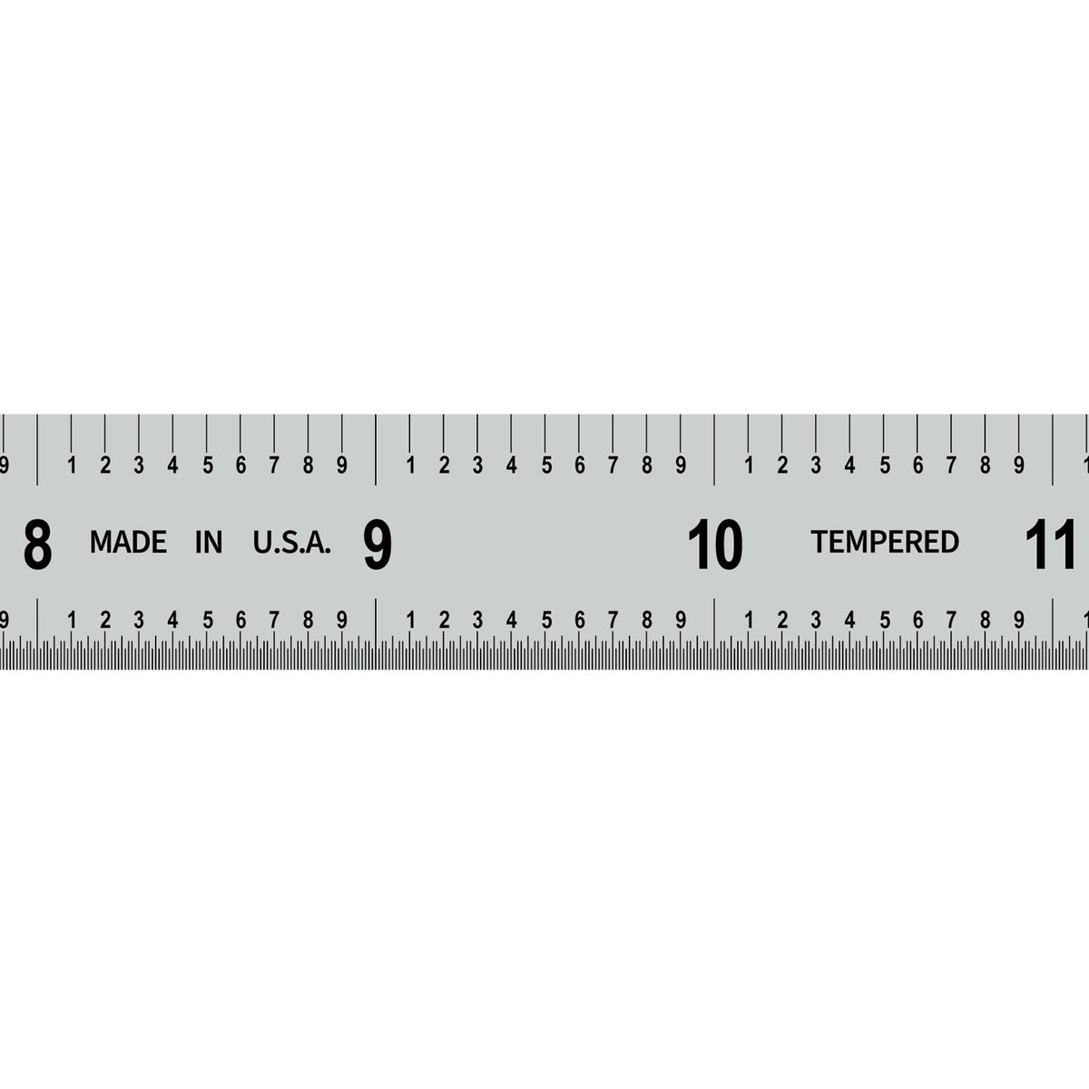 PEC Tools 12"/300mm Steel Rule, Slim & Flexible, Made in USA
