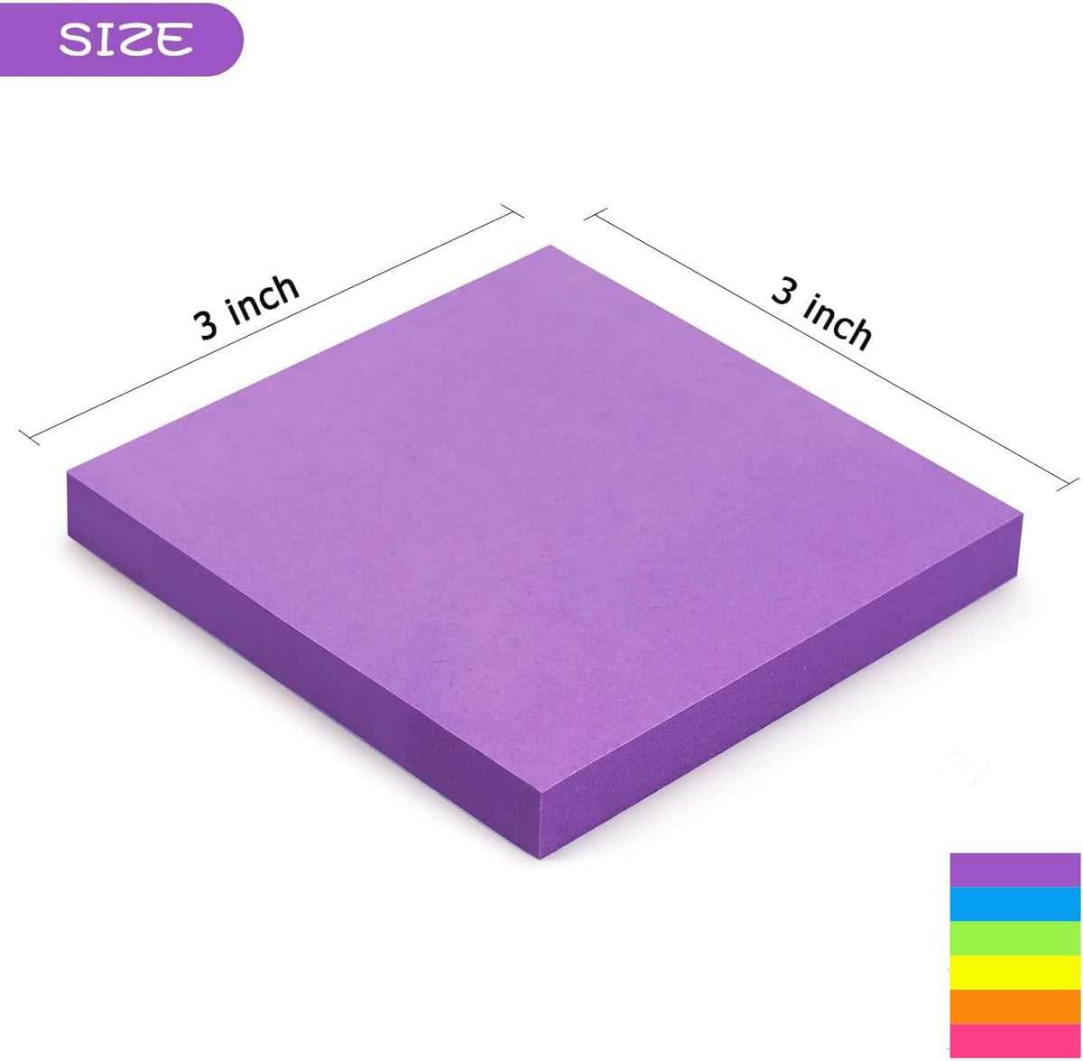 Early Buy Sticky Notes 3 in x 3 in,6 Bright Color, 6 Pads, 100 Sheets/Pad