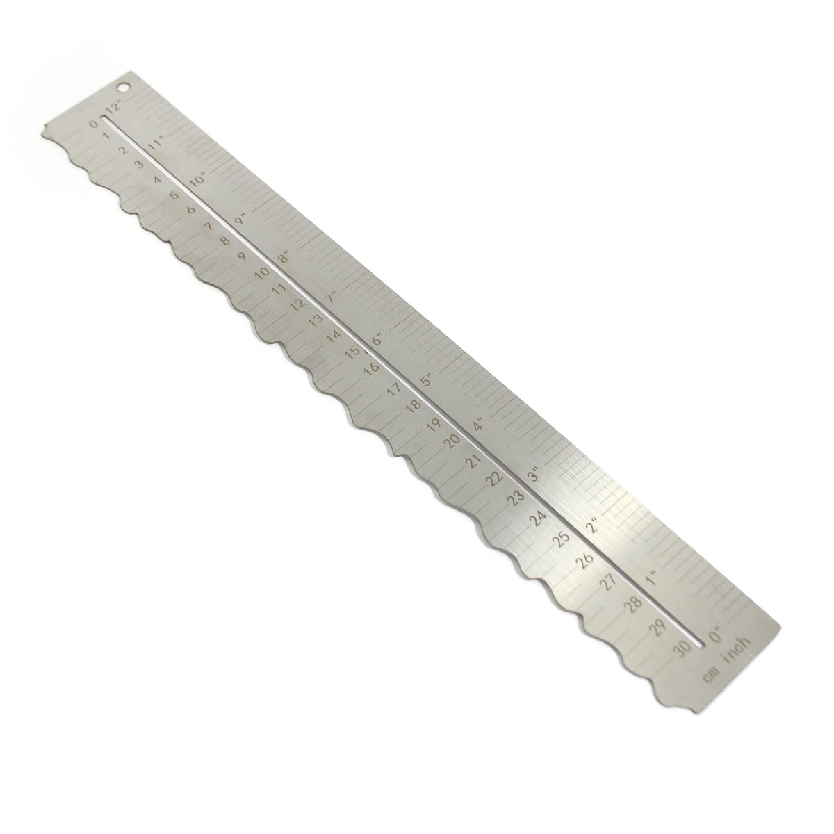 Metal Irregular Edges Ruler for Paper Tearing, 12" Measuring Tool