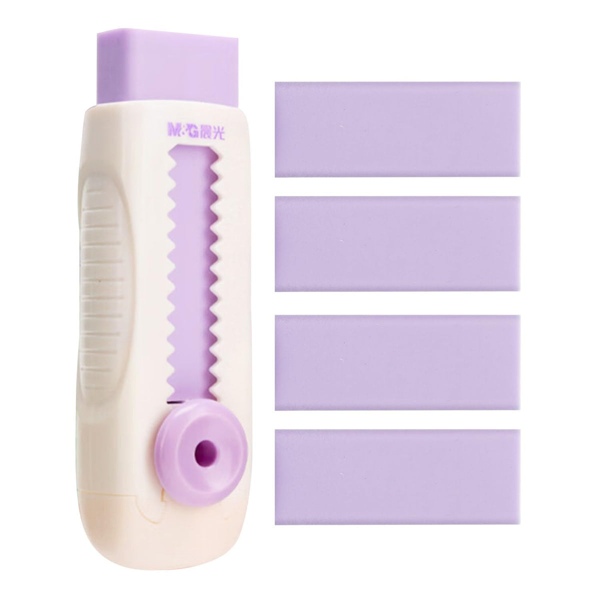 M&G 2+8 Retractable Erasers, Sliding Rubber Eraser Set, Pink Erasers
