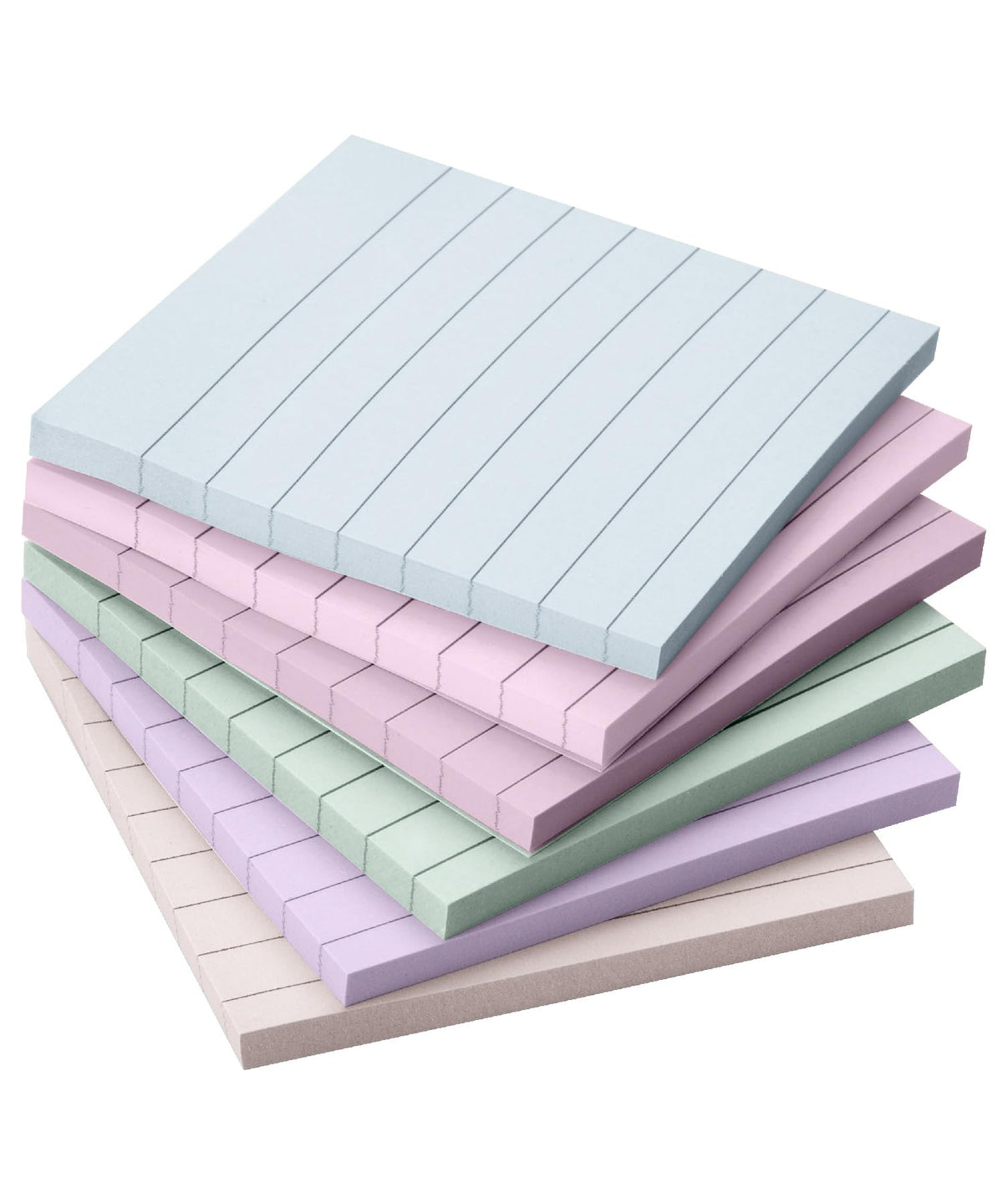Mr. Pen- Lined Sticky Notes, 3" x 3", 6 Pads, 45 Sheets/Pad