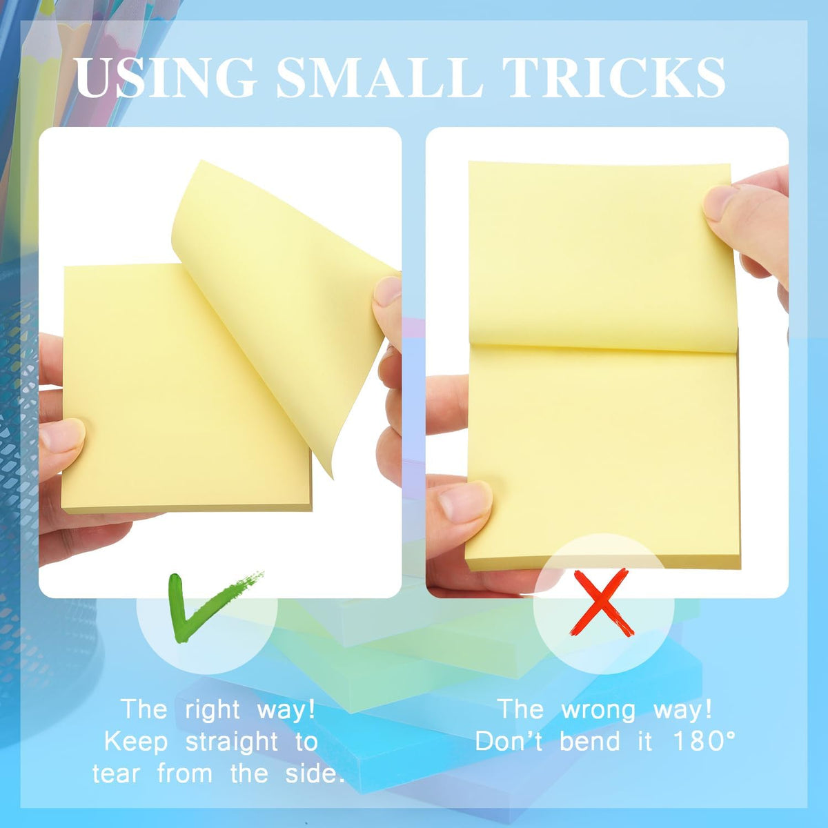 Early Buy Pop Up Sticky Notes 3x3, 6 Pads, 6 Pastel Color, 100 Sheets/Pad