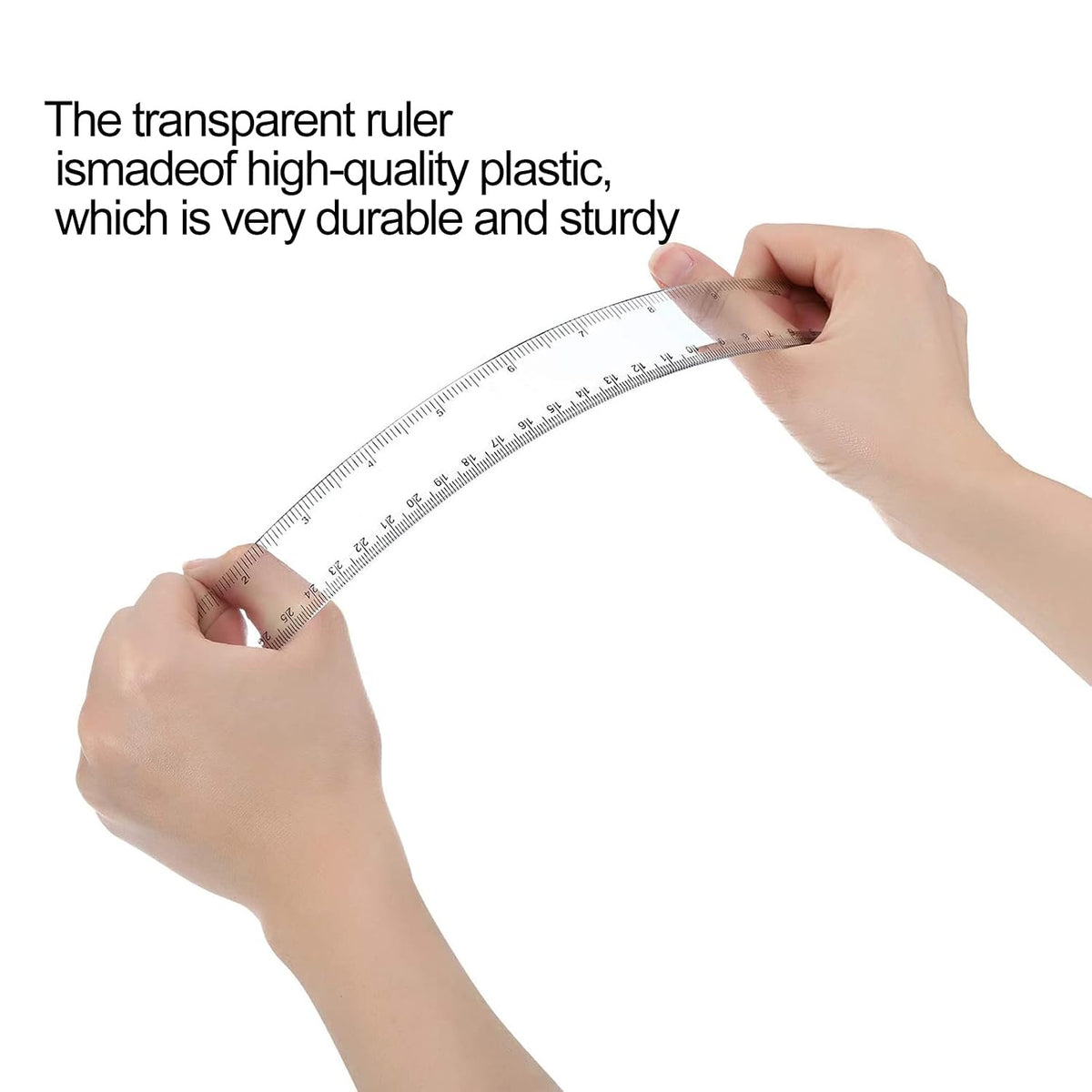 YouOKLight Plastic Ruler 30cm, Clear Ruler,Transparent Ruler 12 inch,Metric Ruler,Ruler 30cm for School,Transparent Straight rulers for Kids,and Office use,Drafting Tools,Measuring Tools,Pack of 2.
