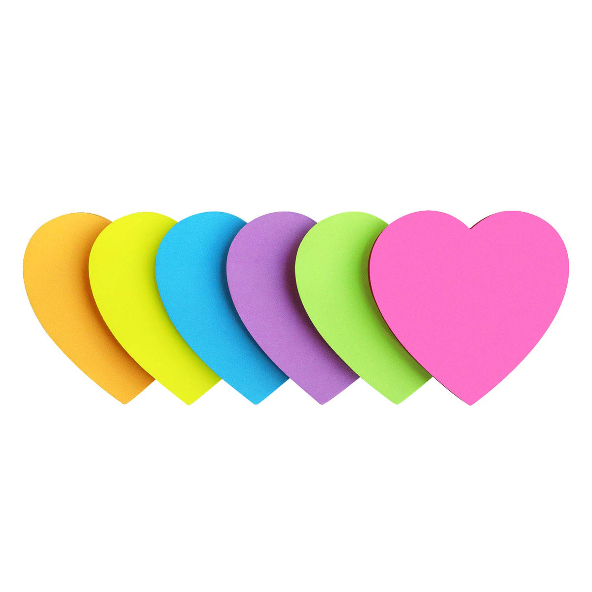 SIMONA Heart Shape Sticky Notes 3x3 in 8 Color Bright Colorful Sticky Pad