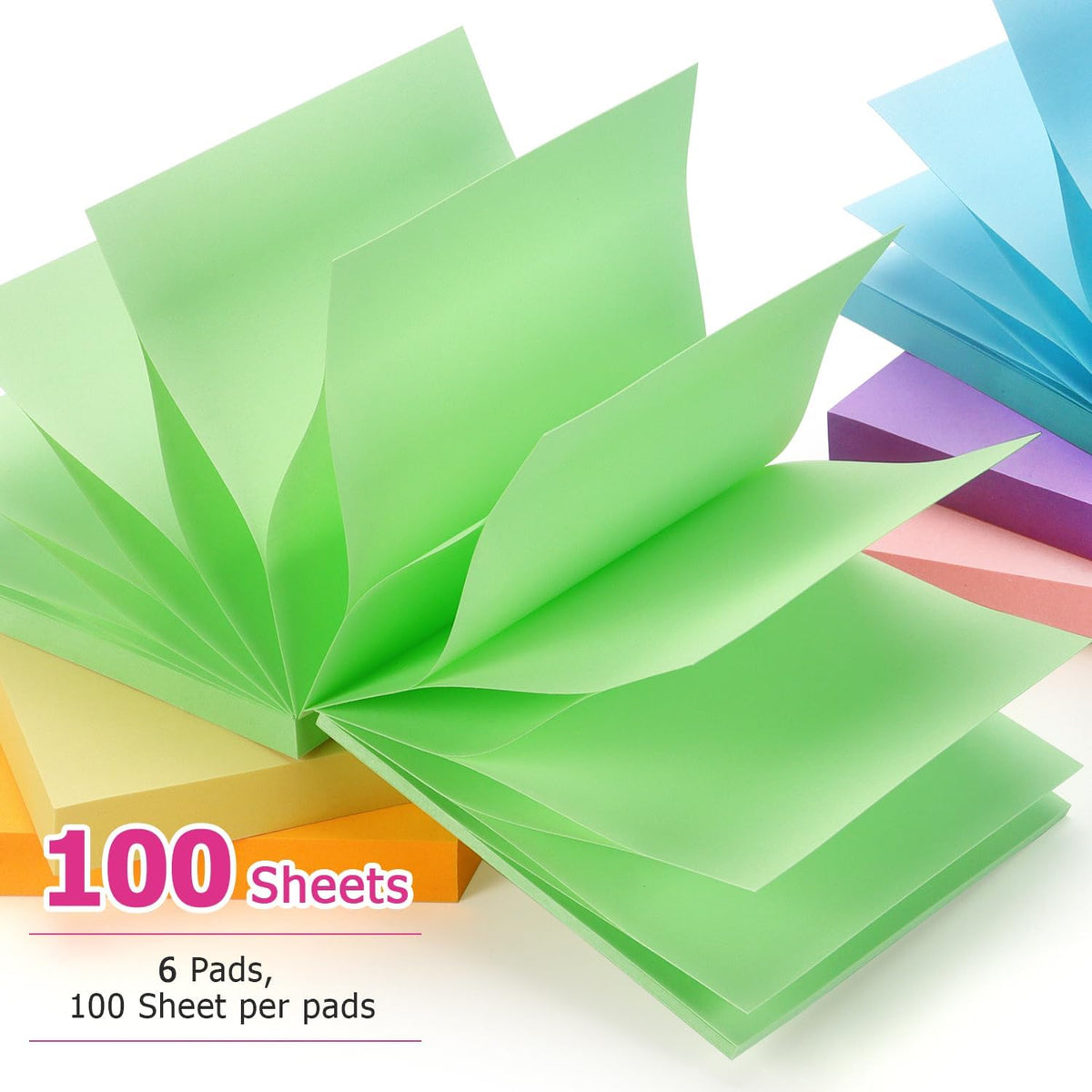 Early Buy Pop Up Sticky Notes 3x3, 6 Pads, 6 Pastel Color, 100 Sheets/Pad