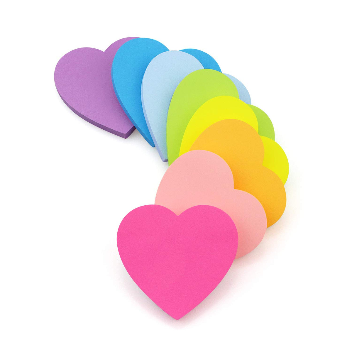SIMONA Heart Shape Sticky Notes 3x3 in 8 Color Bright Colorful Sticky Pad