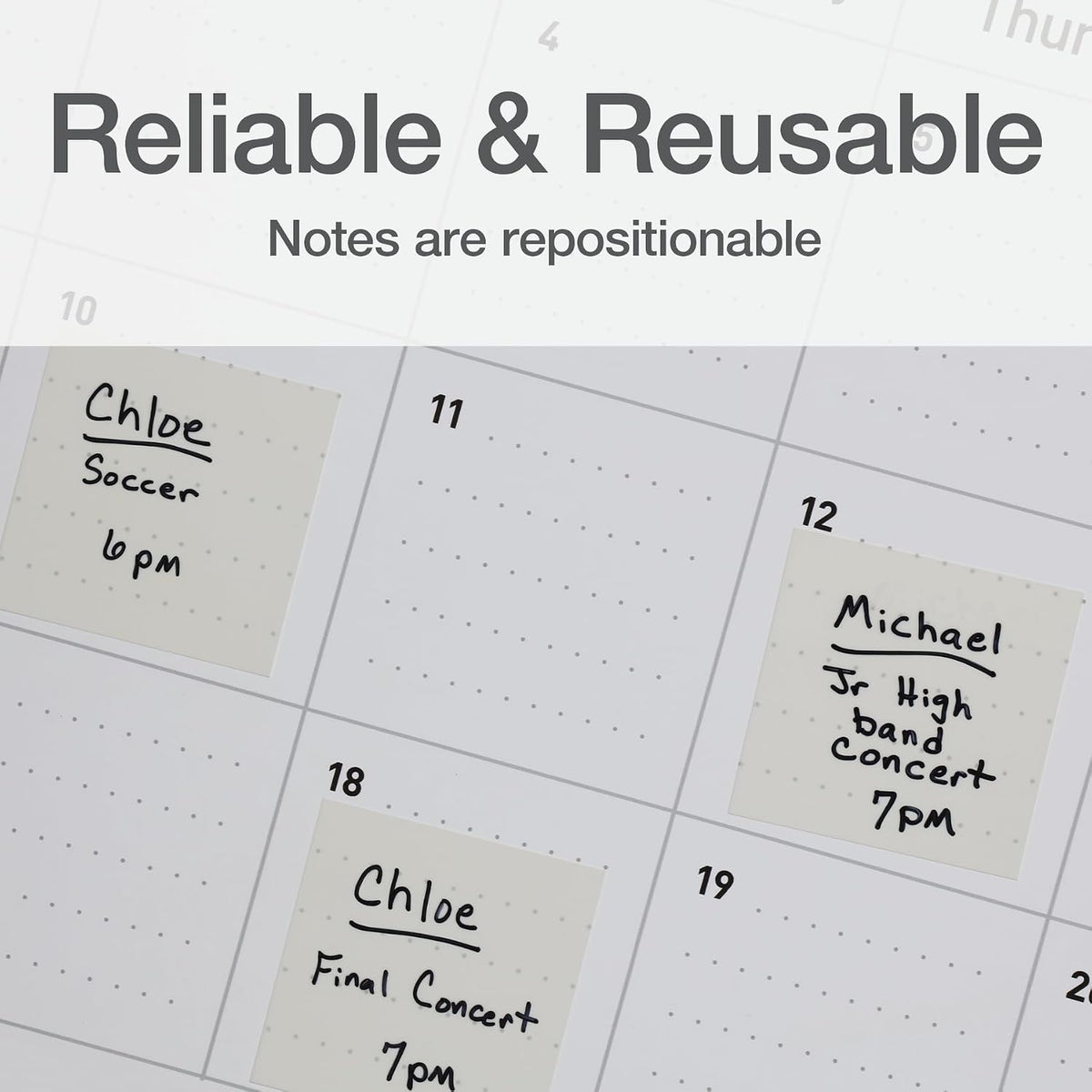 Redi-Tag Translucent Sticky Notes, Transparent Self-Stick Notes, 3" x 3", 4 Pads, 50 Notes Per Pad, 200 Sheets (1006596)