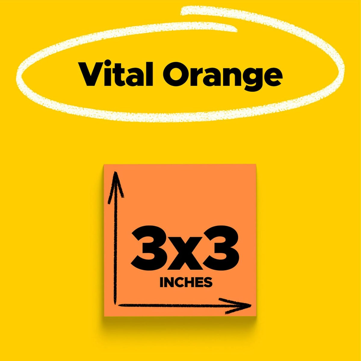 Post-it Super Sticky Notes, 3 x 3 in, Vital Orange, 5 Pads, 90 Sheets/Pad