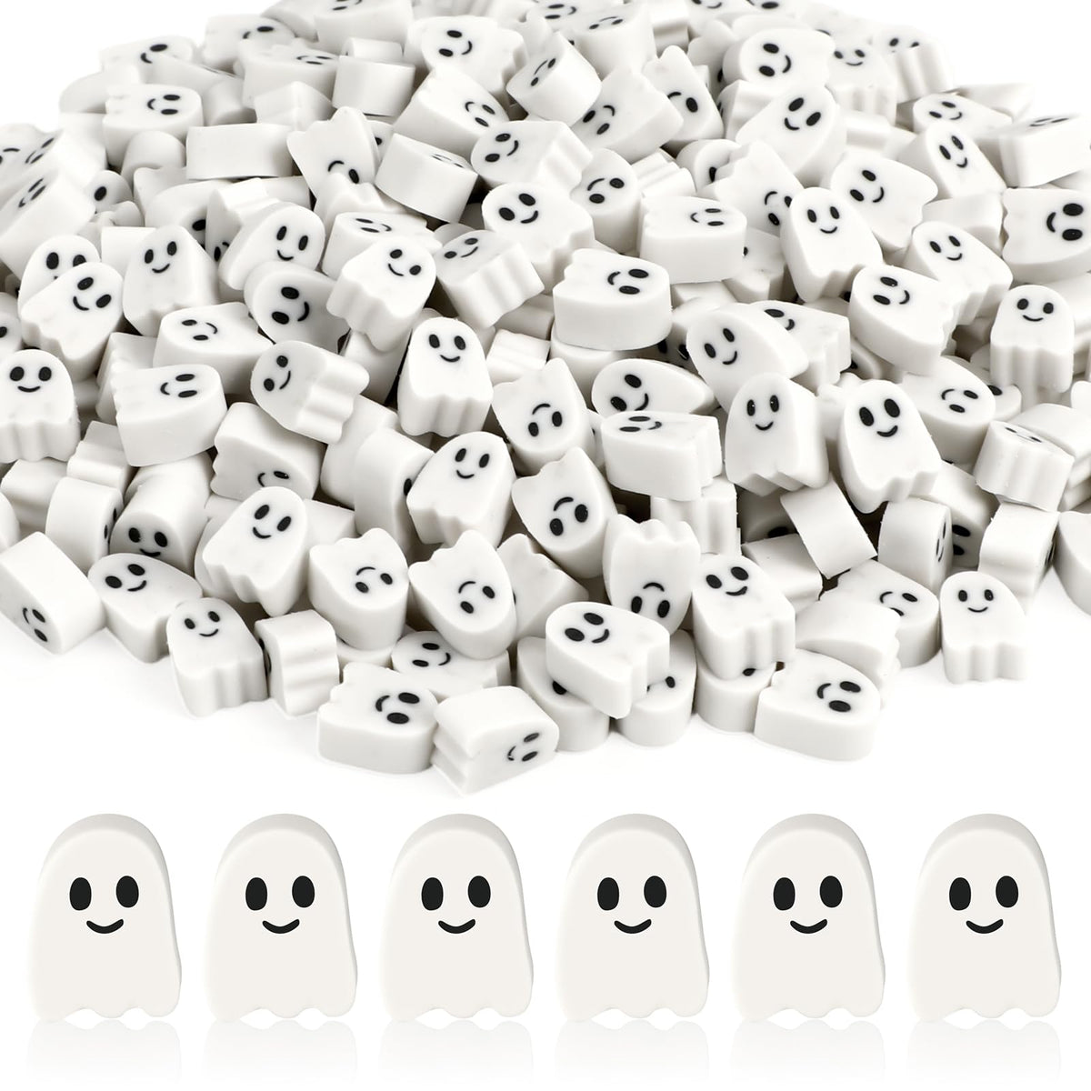 JUNEBRUSHS 300 Pcs Halloween Mini Erasers, Cute Bat Pumpkin Erasers Bulk