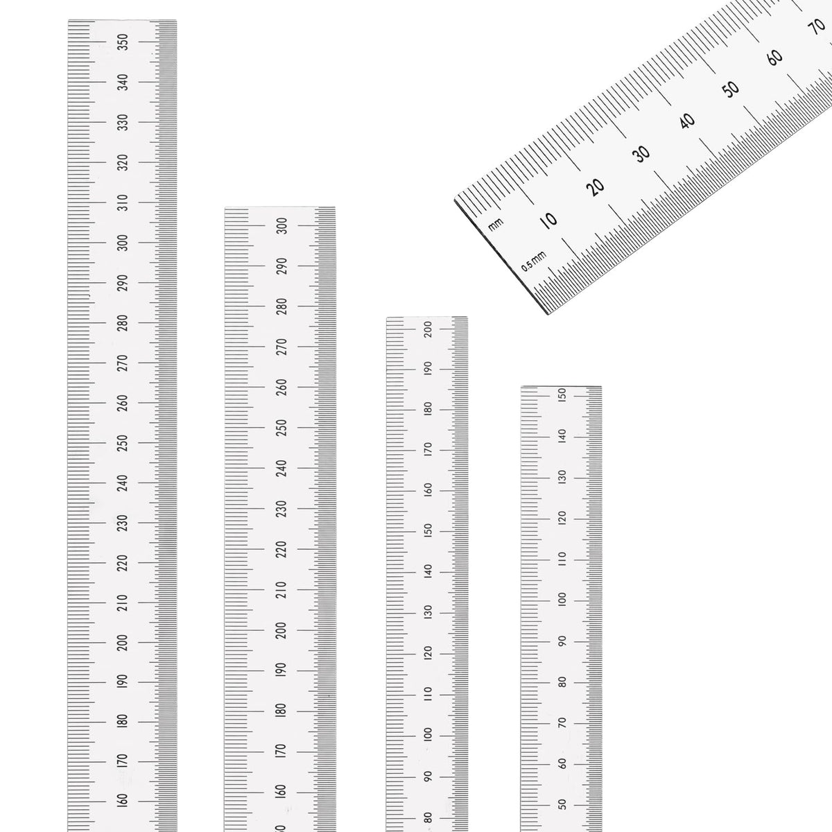 6 Inch Machinist Ruler, 4-Pack Stainless Steel Precision Scale Ruler with Inch/Metric Etched Markings, Dual Side Measuring Rule for Engineers, Drafting, Woodworking