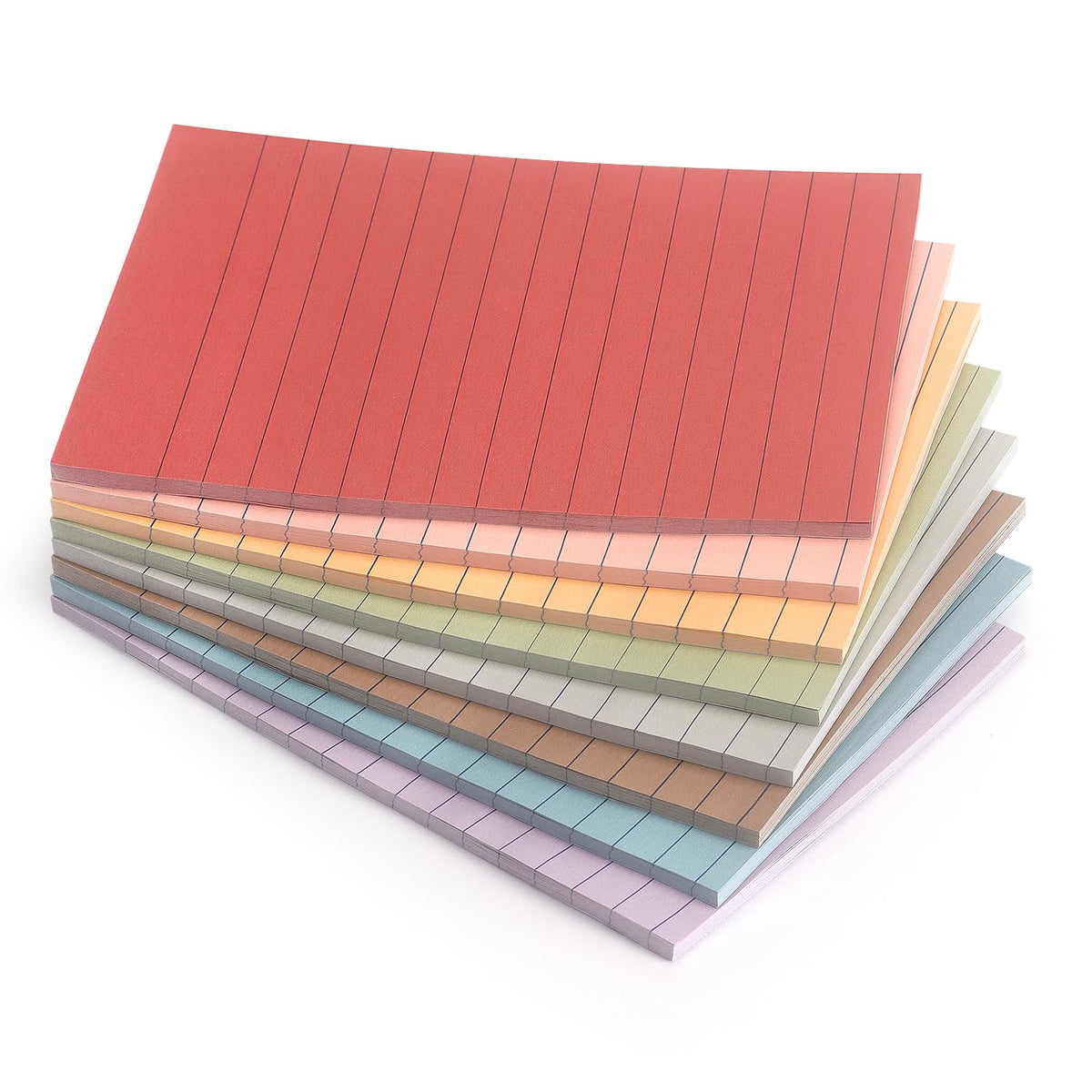 Lined Sticky Notes, 4x6 in, 8 Pack, Light Colors, Self-Adhesive Notepads