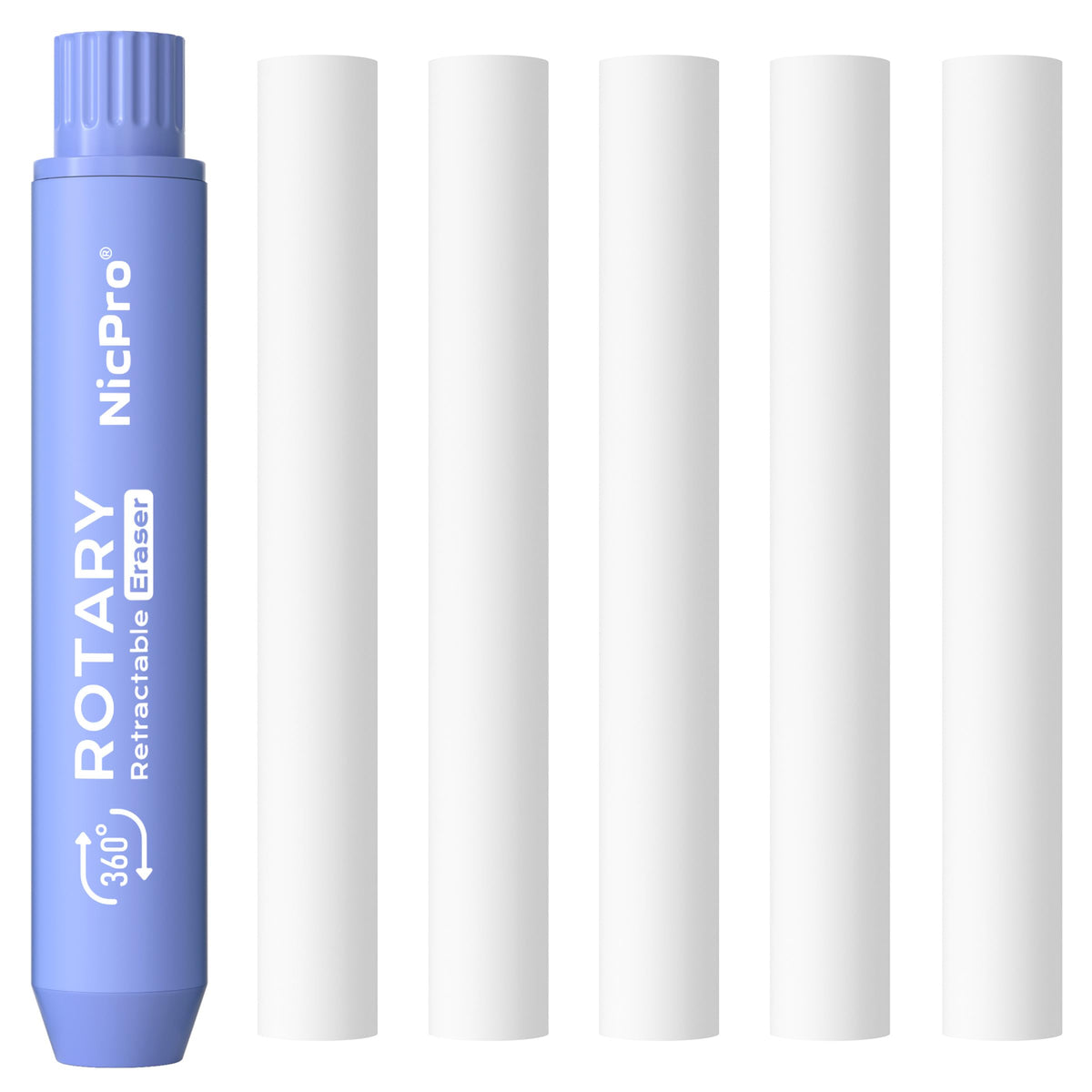 Nicpro 6 Pack Rotary Retractable Erasers, Soft TPE Rubber Twist Eraser