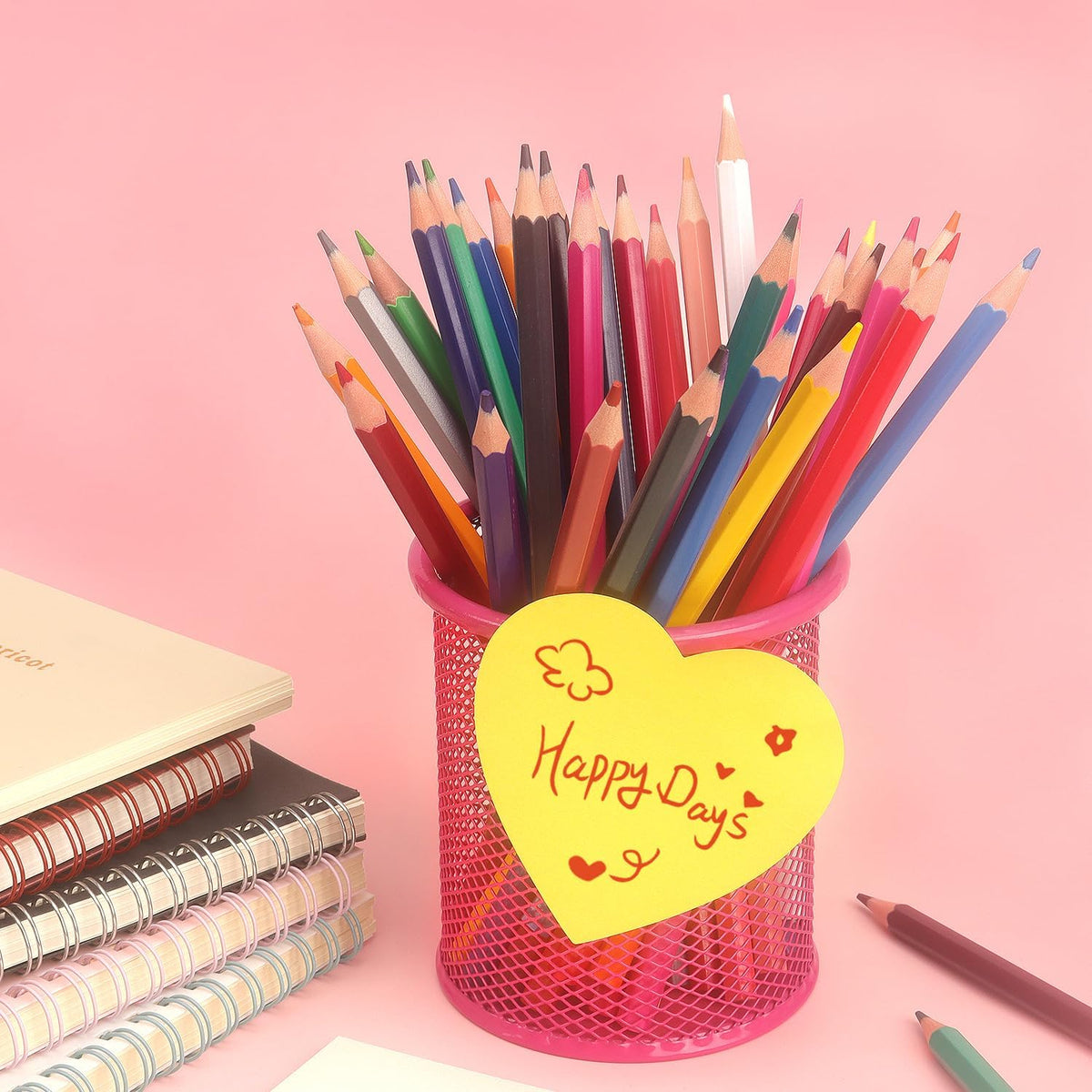SIMONA Heart Shape Sticky Notes 3x3 in 8 Color Bright Colorful Sticky Pad