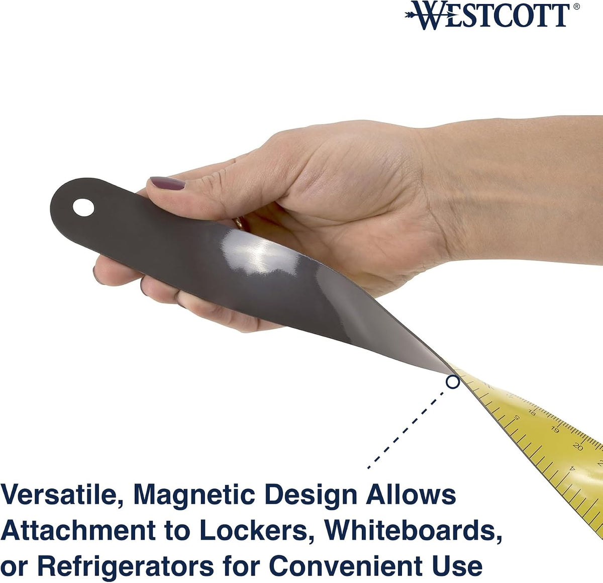 Westcott 12 inch Magnetic Flexible Rulers (3 Pack), Yellow, for School, Office, Crafts and DIY, Measuring Tools for Students and Adults