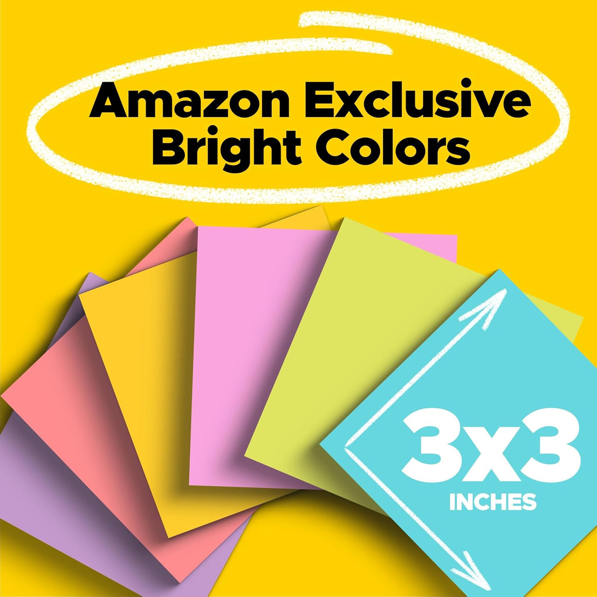 Post-it Super Sticky Notes, 3 x 3 in, Assorted Brights, 6 Pads