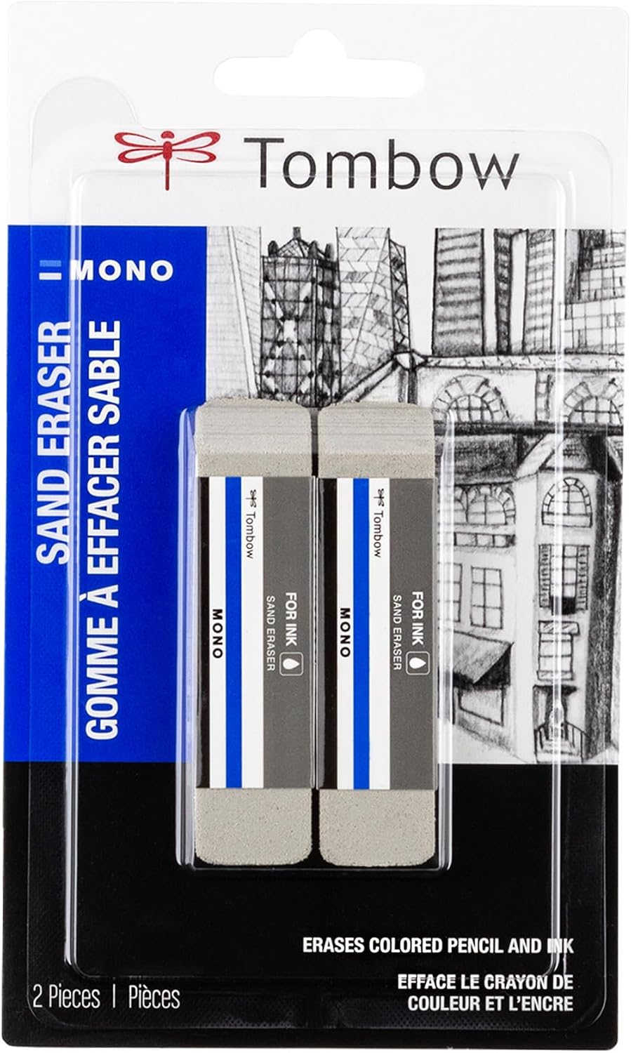 Tombow 67304 Mono Sand Eraser, 2-Pack. Silica Eraser Designed to Remove Colored Pencil and Ink Markings…
