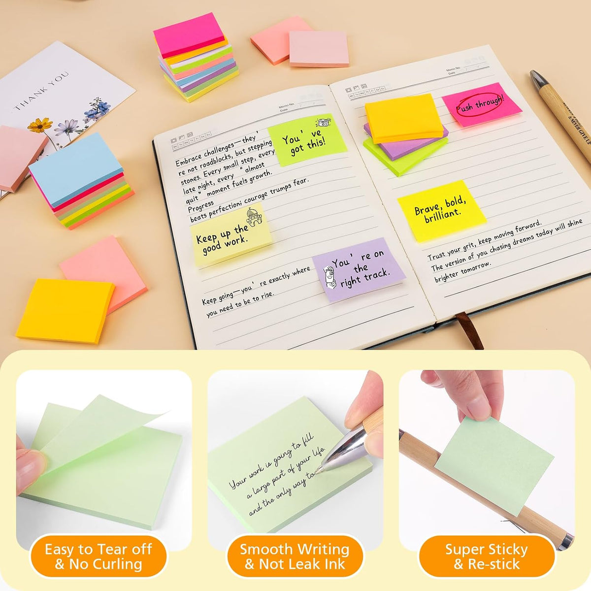 (60 Pack) Sticky Notes 1.5x2 in, 12 Bright Colors Self-Stick Note Pads