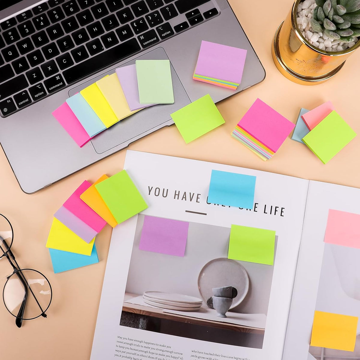 (60 Pack) Sticky Notes 1.5x2 in, 12 Bright Colors Self-Stick Note Pads