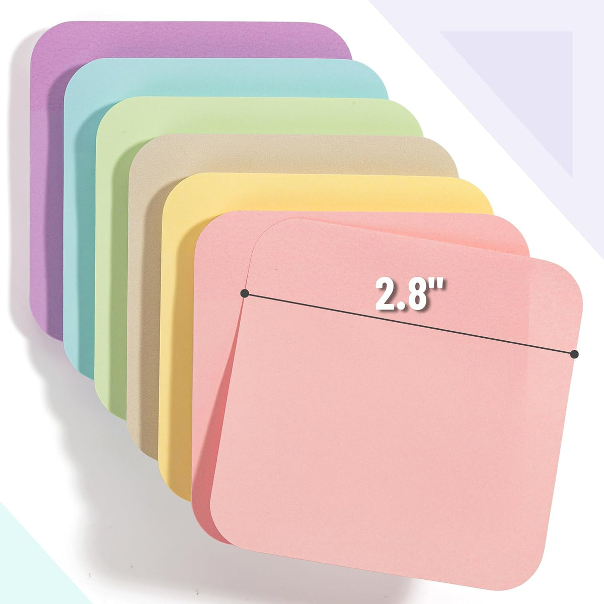 Mr. Pen- Sticky Notes, 2.8"x2.8", 12 Pads, 720 Sheets, Pastel Color