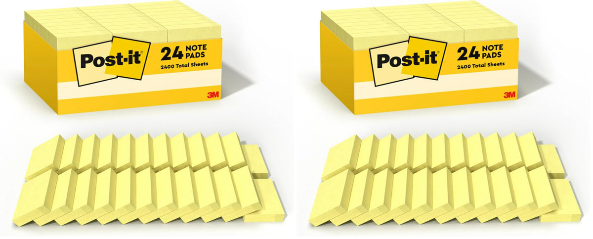 Post-it Notes, 1.38 x 1.88 in, The Iconic Canary Yellow Note, 24 Pads