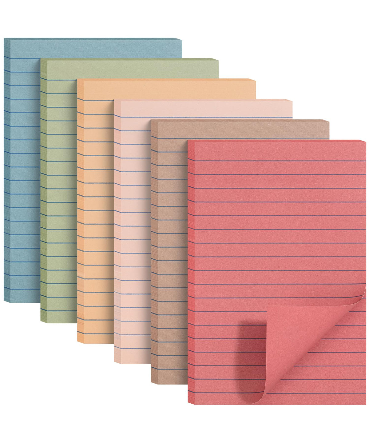 Mr. Pen- Lined Sticky Notes, 3" x 3", 6 Pads, 45 Sheets/Pad