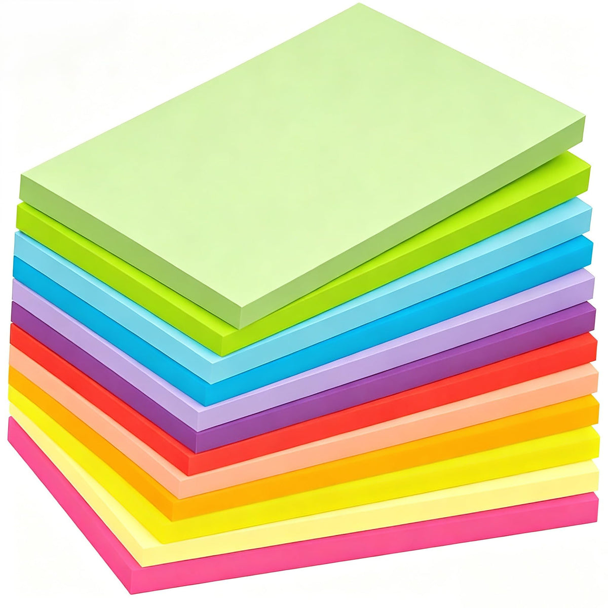 12 Pads Sticky Notes Large, 3 x 5'' Self-Stick Note Pads Recyclable,100 Sheets/Pad Super Sticking Power 76x127mm,1200 Sheets Clean Removal Notepads, Easy to Post for Note Taking,to Do Lists(Yellow)