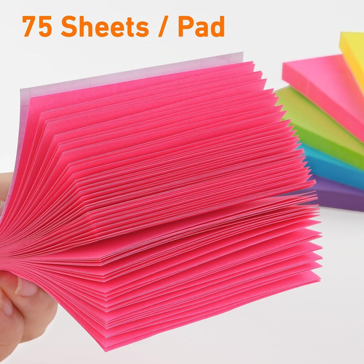 (3600 Sheets) Sticky Notes 3x3 Inch, 48 Pads, 75 Sheets/Pad, 6 Colors