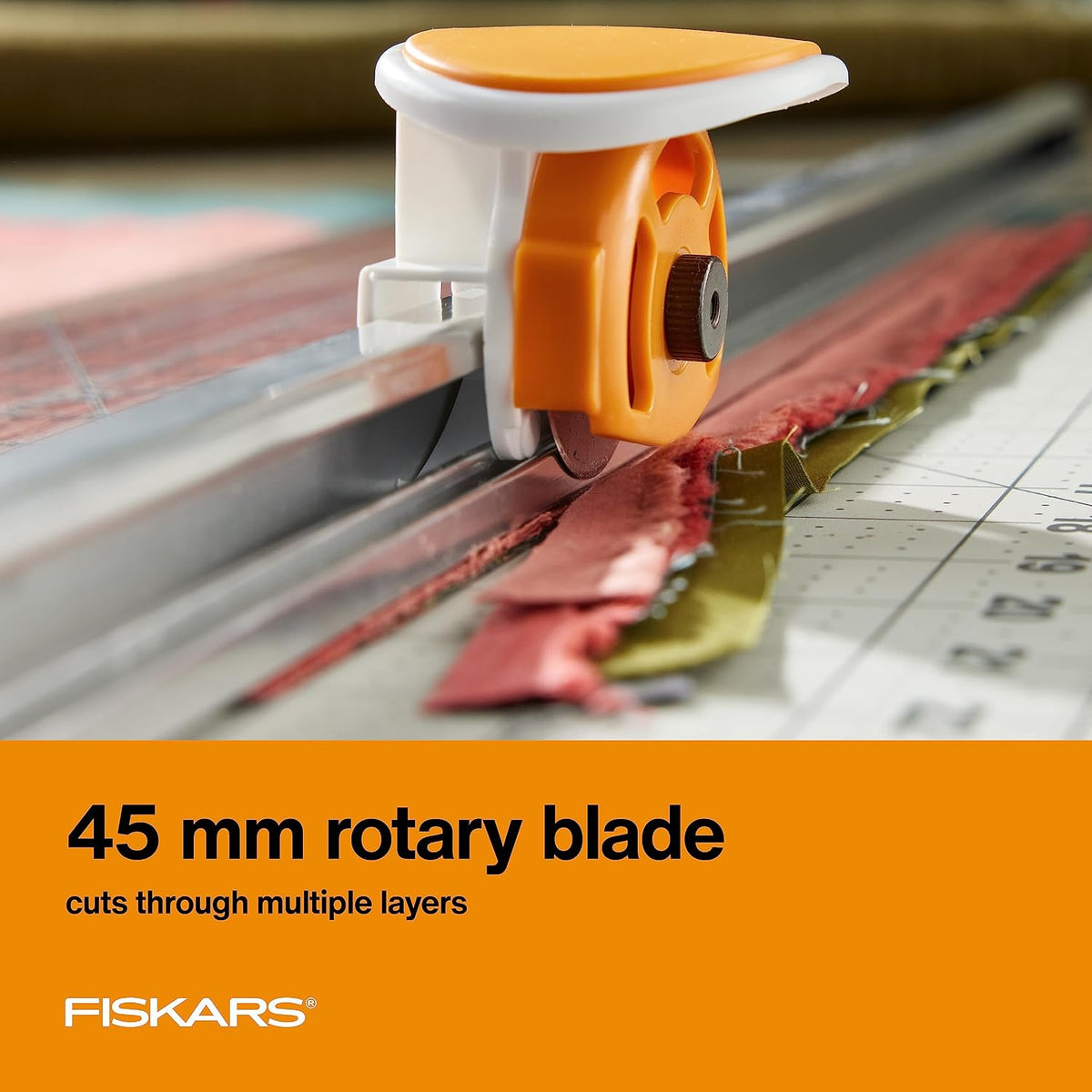Fiskars 6" x 24" 2-in-1 Rotary Cutter for Fabric & Sewing Ruler