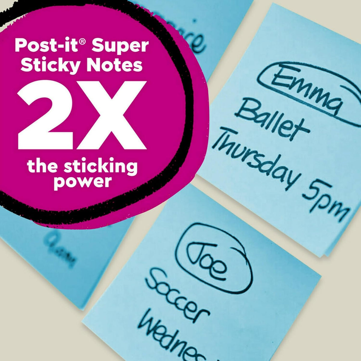 Post-it 100% Recycled Super Sticky Notes, 3 x 3 in, Oasis, 5 Pads