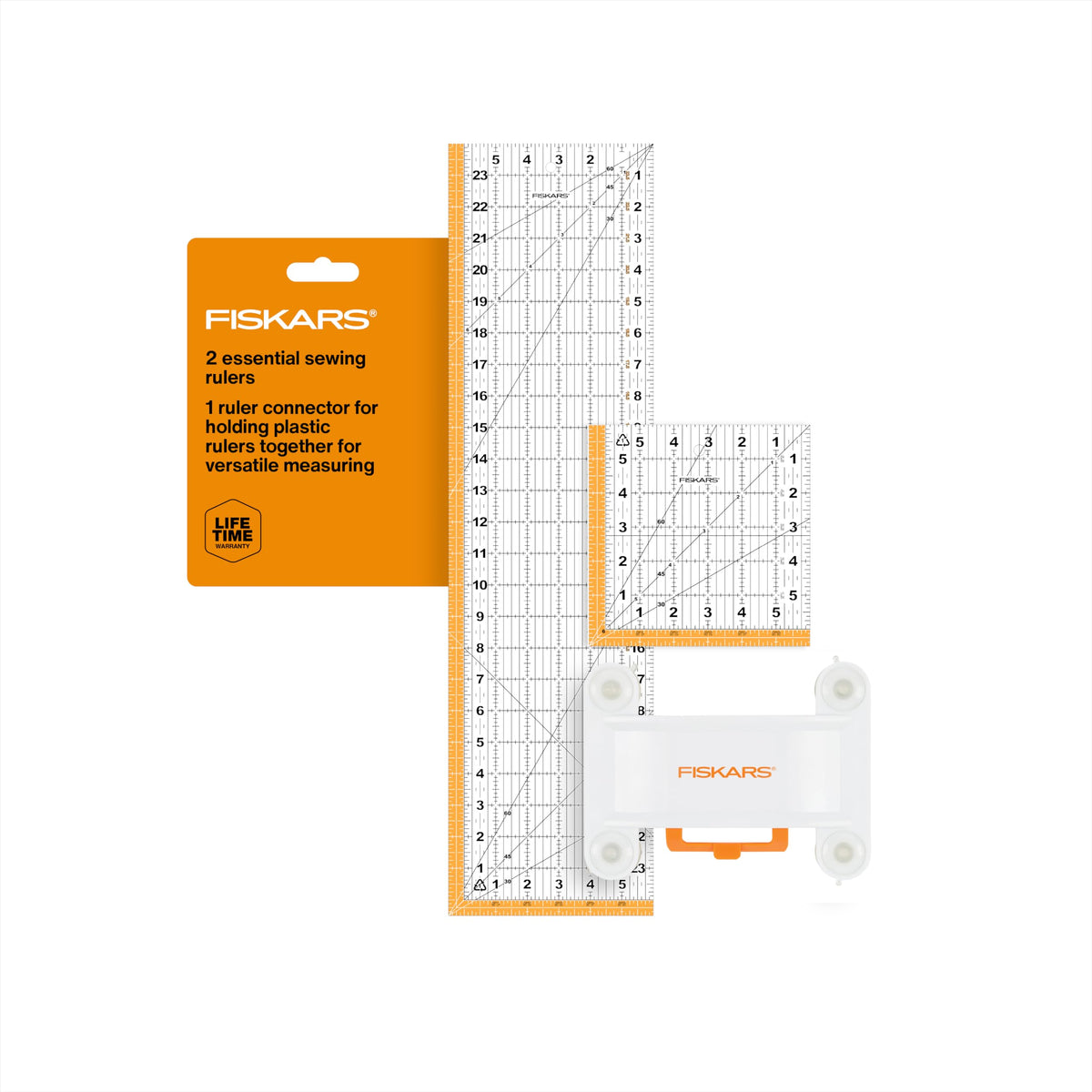 Fiskars 6" x 24" 2-in-1 Rotary Cutter for Fabric & Sewing Ruler