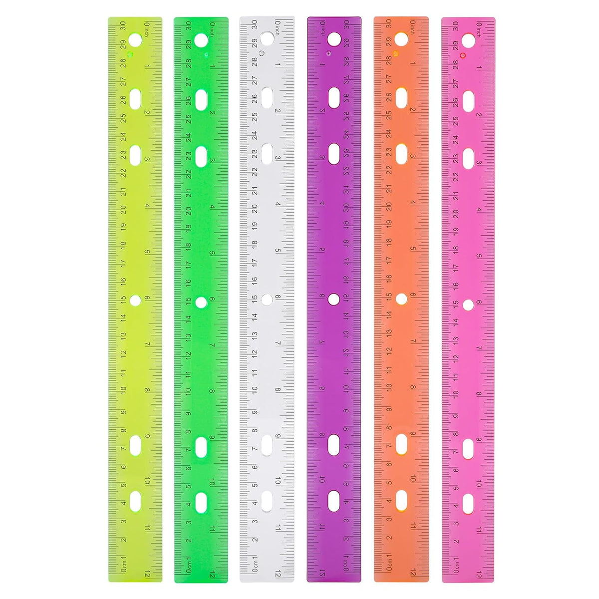 Ruler 6 Inch,Rulers for School,Rulers Bulk for Classroom,8 Pack for Kid Transparent Multicolor Rulder
