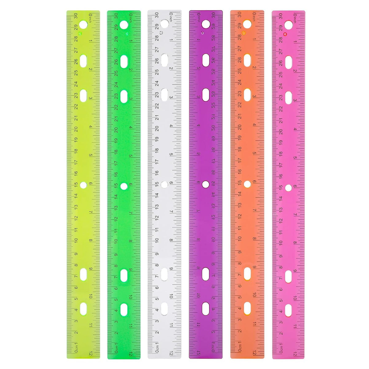 Ruler 6 Inch,Rulers for School,Rulers Bulk for Classroom,8 Pack for Kid Transparent Multicolor Rulder