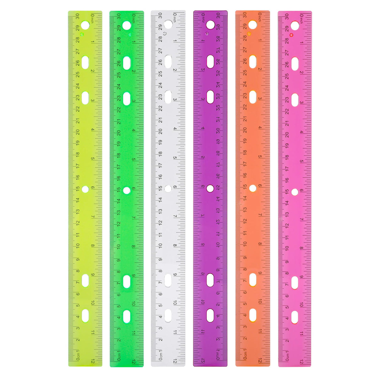 Ruler 6 Inch,Rulers for School,Rulers Bulk for Classroom,8 Pack for Kid Transparent Multicolor Rulder