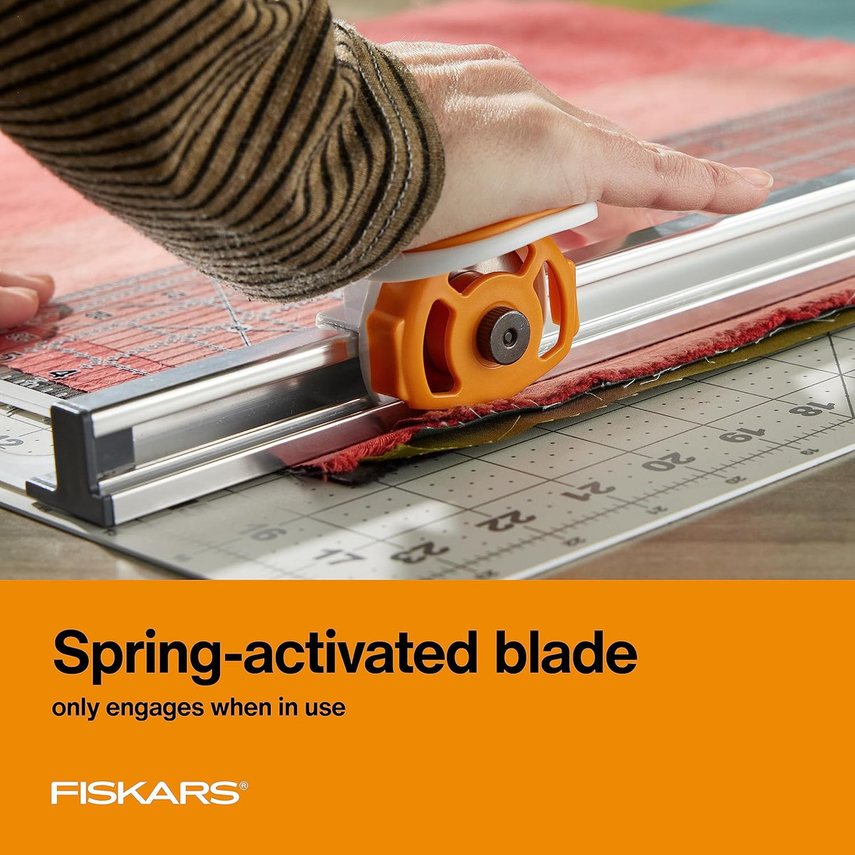 Fiskars 6" x 24" 2-in-1 Rotary Cutter for Fabric & Sewing Ruler