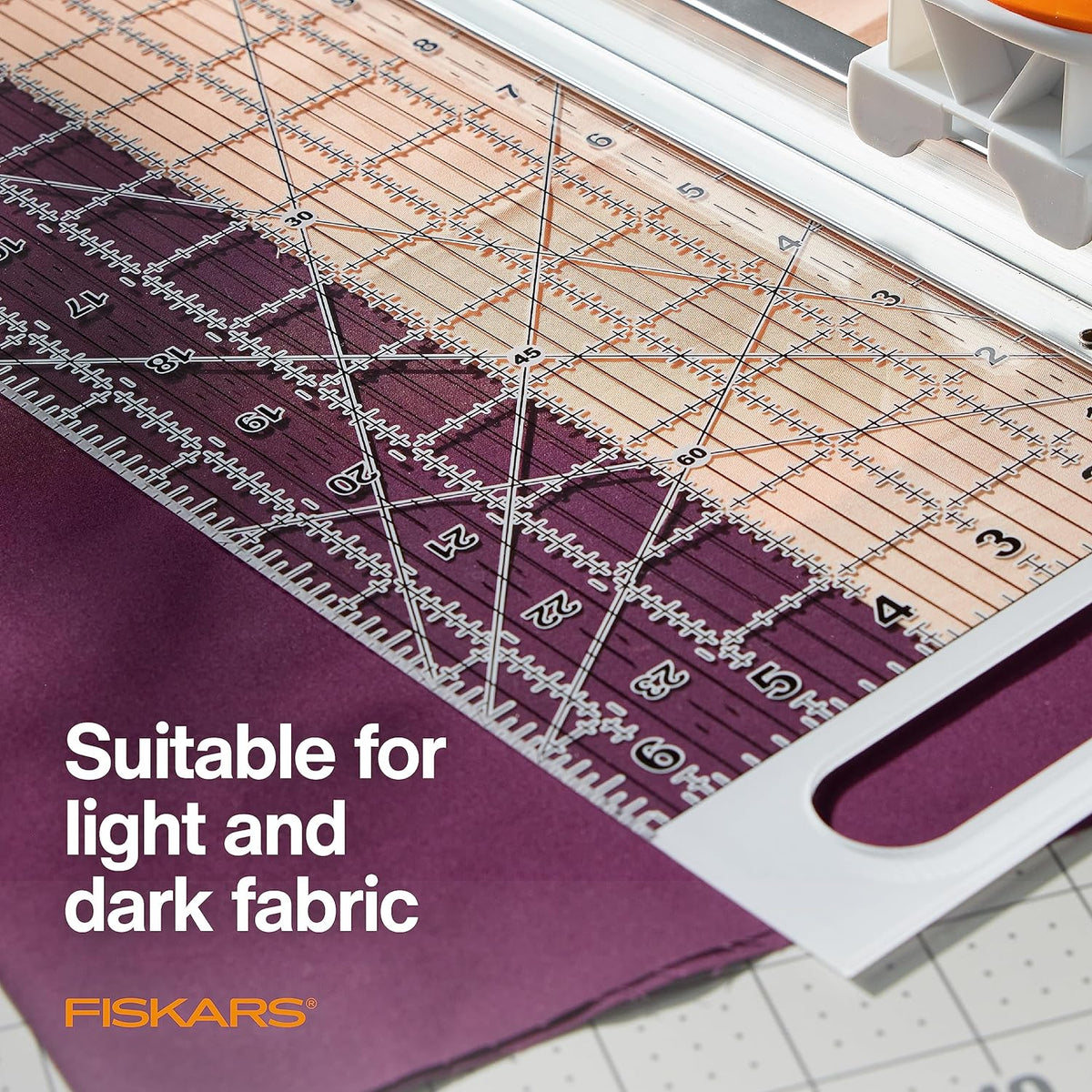 Fiskars 6" x 24" 2-in-1 Rotary Cutter for Fabric & Sewing Ruler