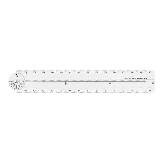 Midori 42301006 Multi Ruler, 11.8 inches (30 cm), Transparent A