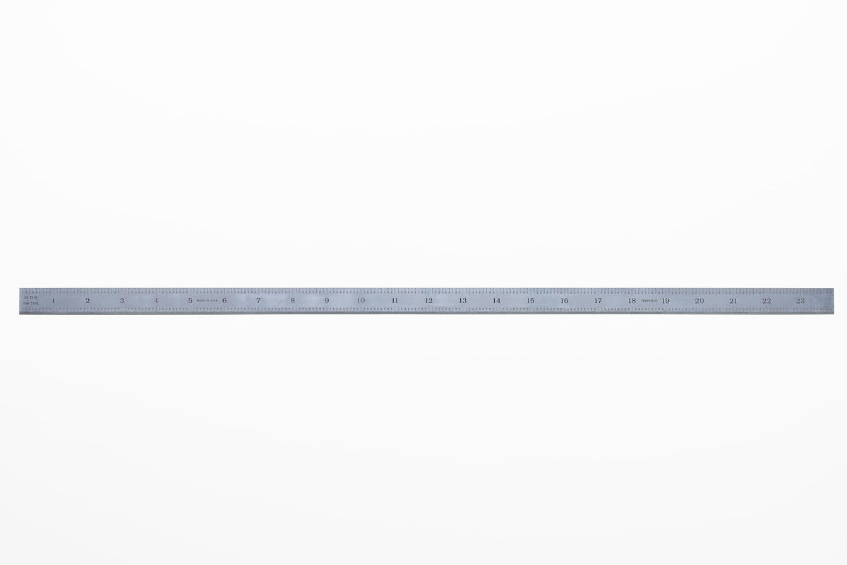 PEC Tools 12"/300mm Steel Rule, Slim & Flexible, Made in USA
