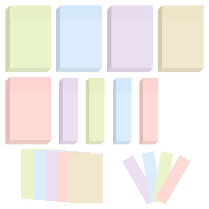 BAYTORY 6 Pads Pastel Sticky Notes, Self-Stick Note (3x3 & 3x2 & 3x0.7 in)