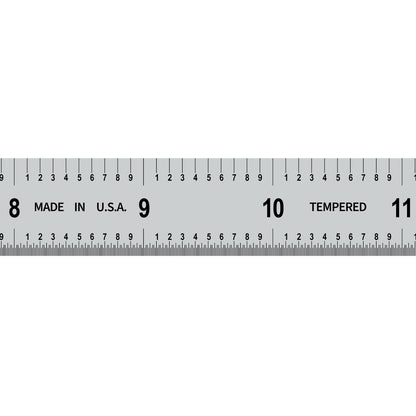 PEC Tools 12"/300mm Steel Rule, Slim & Flexible, Made in USA