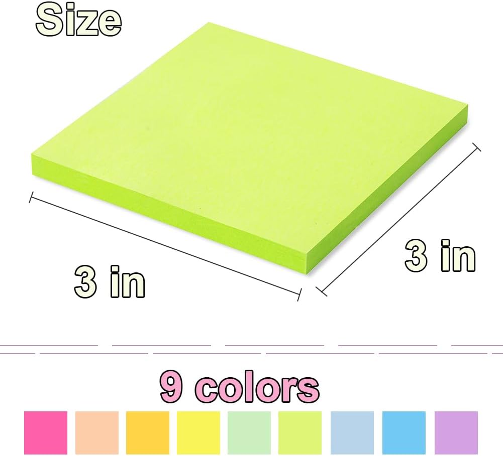 (18 Pack) Pop Up Sticky Notes Refill,Bright 3x3 in Accordion Stickies