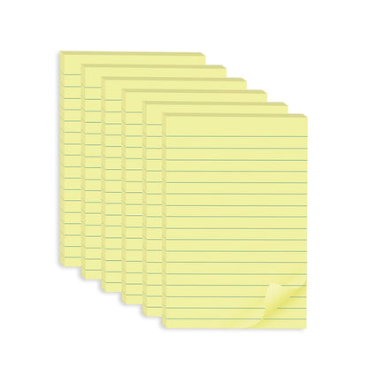 (12 Pack) Lined Sticky Notes 4x6 in,Yellow Large Notepads with Lines