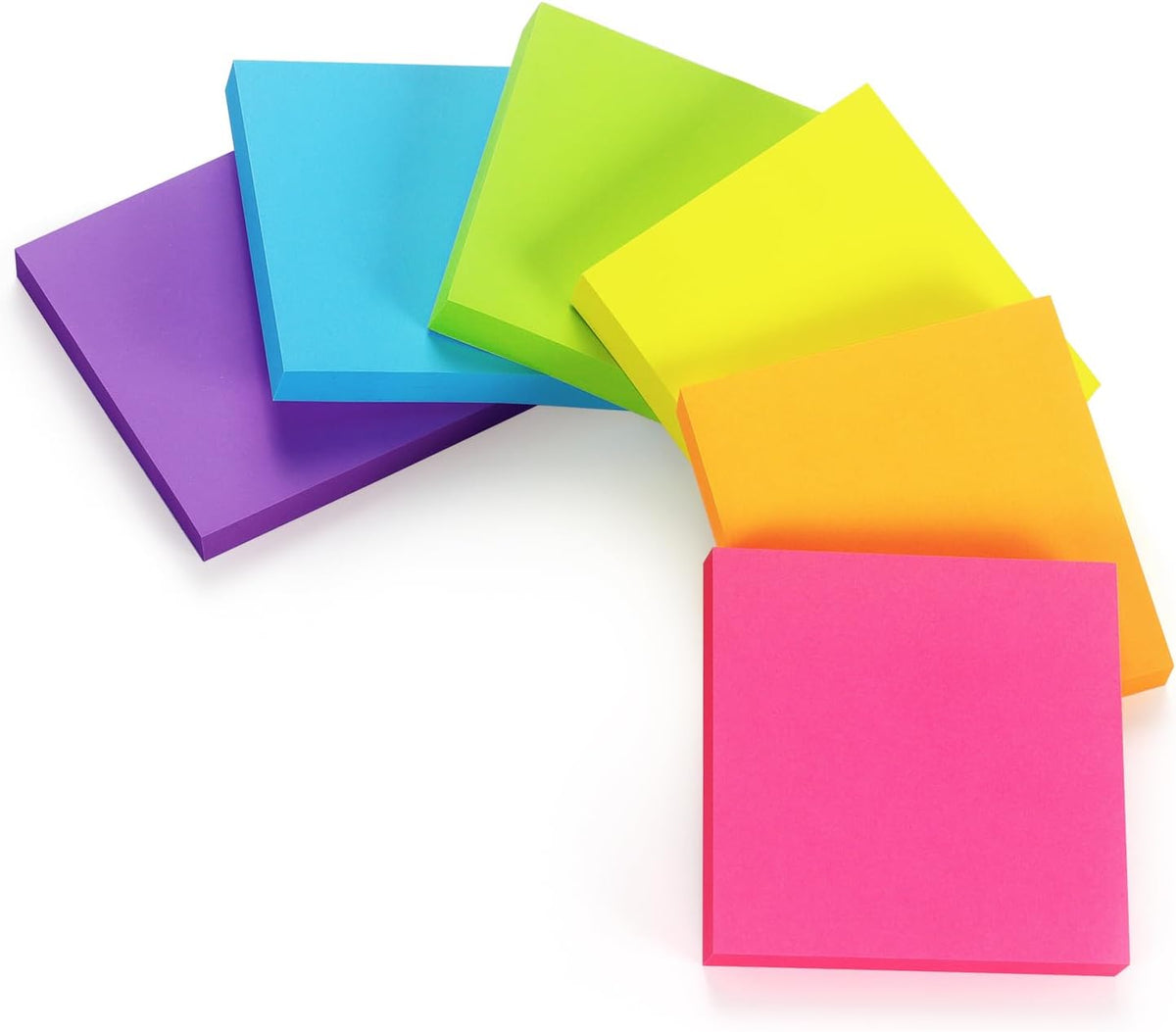 Early Buy Sticky Notes 3 in x 3 in,6 Bright Color, 6 Pads, 100 Sheets/Pad