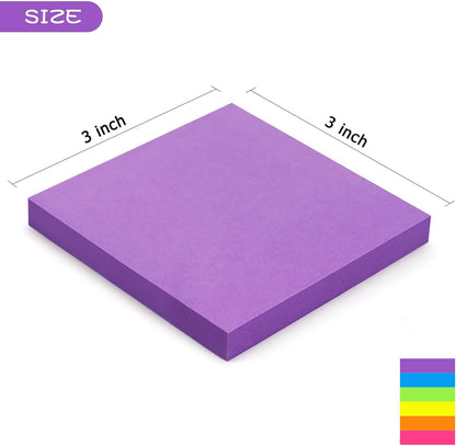 Early Buy Sticky Notes 3 in x 3 in,6 Bright Color, 6 Pads, 100 Sheets/Pad