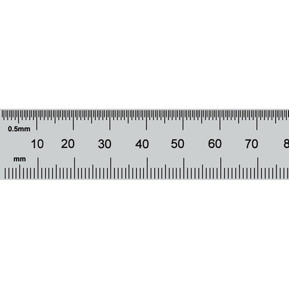 PEC Tools 12"/300mm Steel Rule, Slim & Flexible, Made in USA