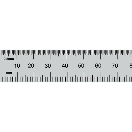 PEC Tools 12"/300mm Steel Rule, Slim & Flexible, Made in USA