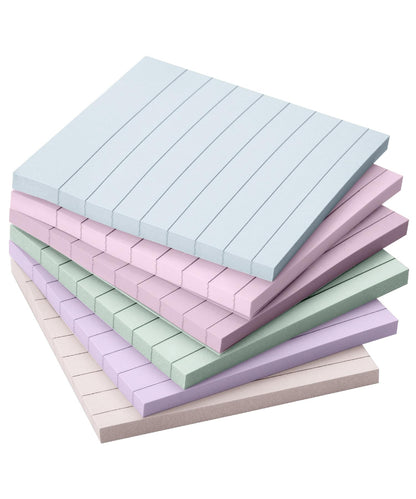 Mr. Pen- Lined Sticky Notes, 3" x 3", 6 Pads, 45 Sheets/Pad
