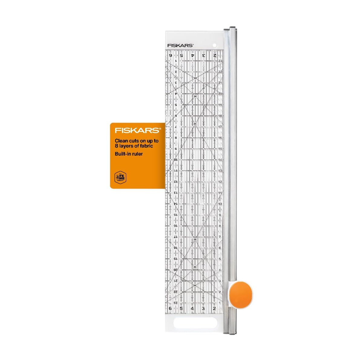Fiskars 6" x 24" 2-in-1 Rotary Cutter for Fabric & Sewing Ruler
