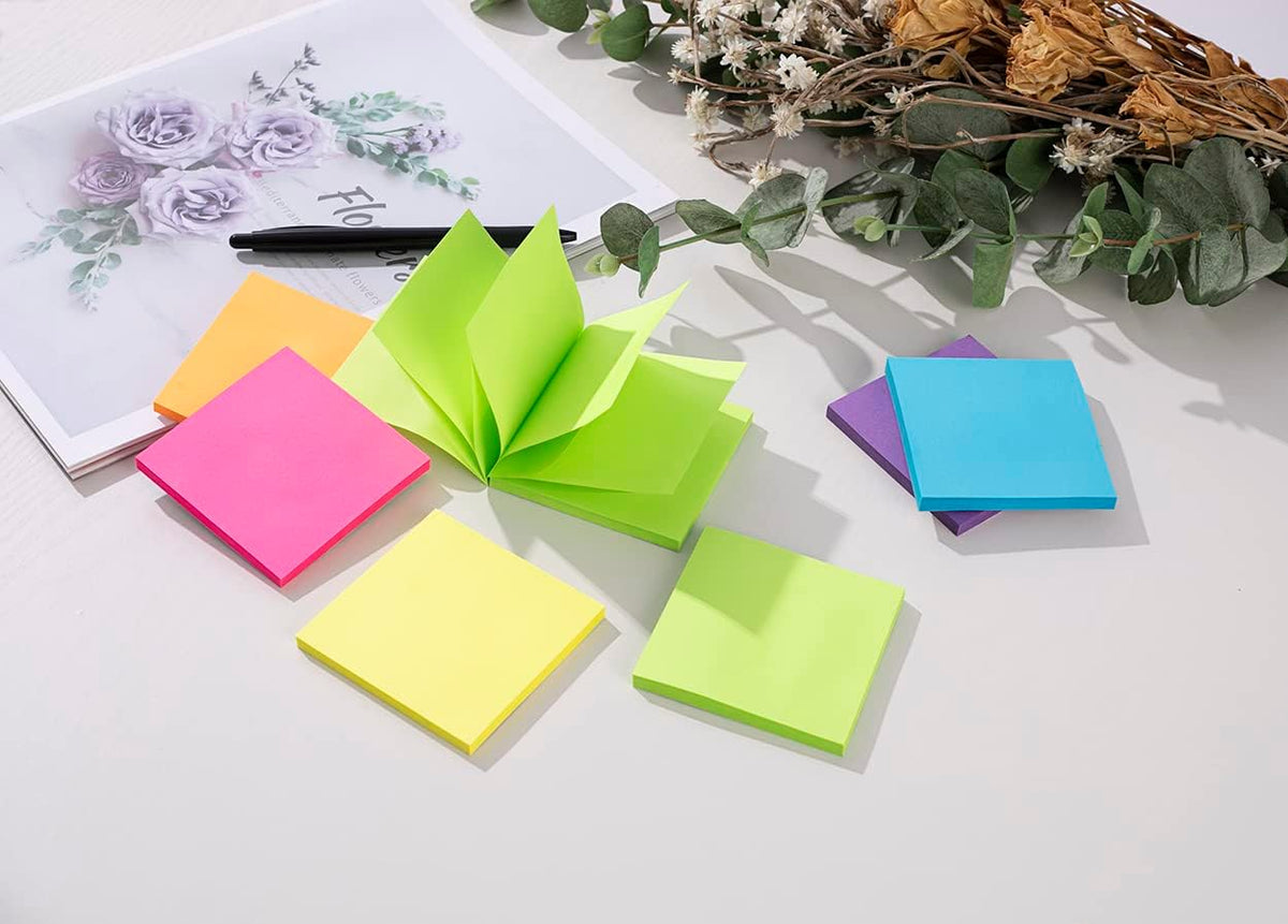 (12 Pads) Pop-up Sticky Notes 3x3 in,Bright Colors
