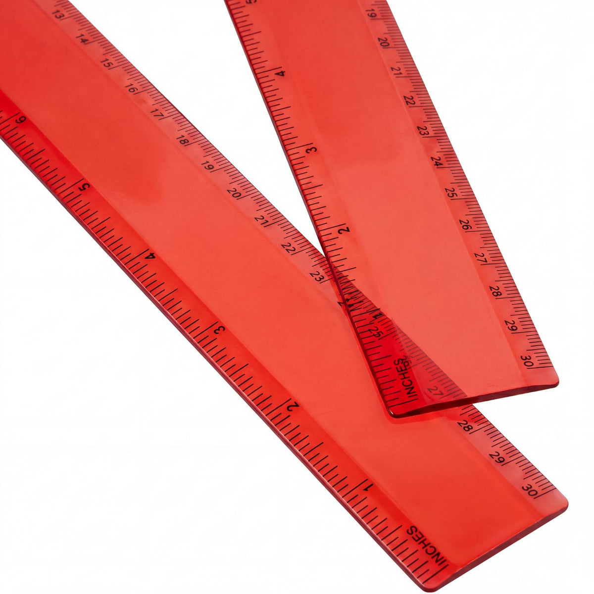 EBOOT 2 Pack Plastic Ruler Straight Clear Measuring Tool, Green, 12 Inch
